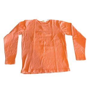 Vintage Ann Taylor Studio 100% Cotton Knit Shirt Peach Long Sleeve Size 8